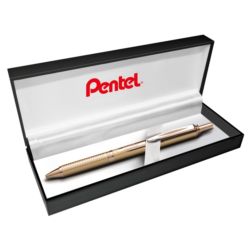 Roller gélový zlatý Pentel Energel BL407X-A náplň modrá