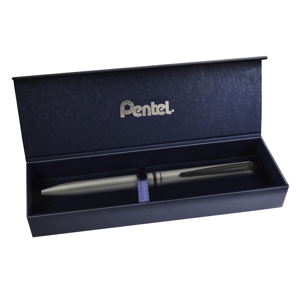 Roller gélový strieborný matný Pentel Energel BL2507N-CK náplň modrá