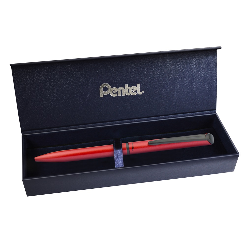 Roller gélový červený matný Pentel Energel BL2507B-CK náplň modrá