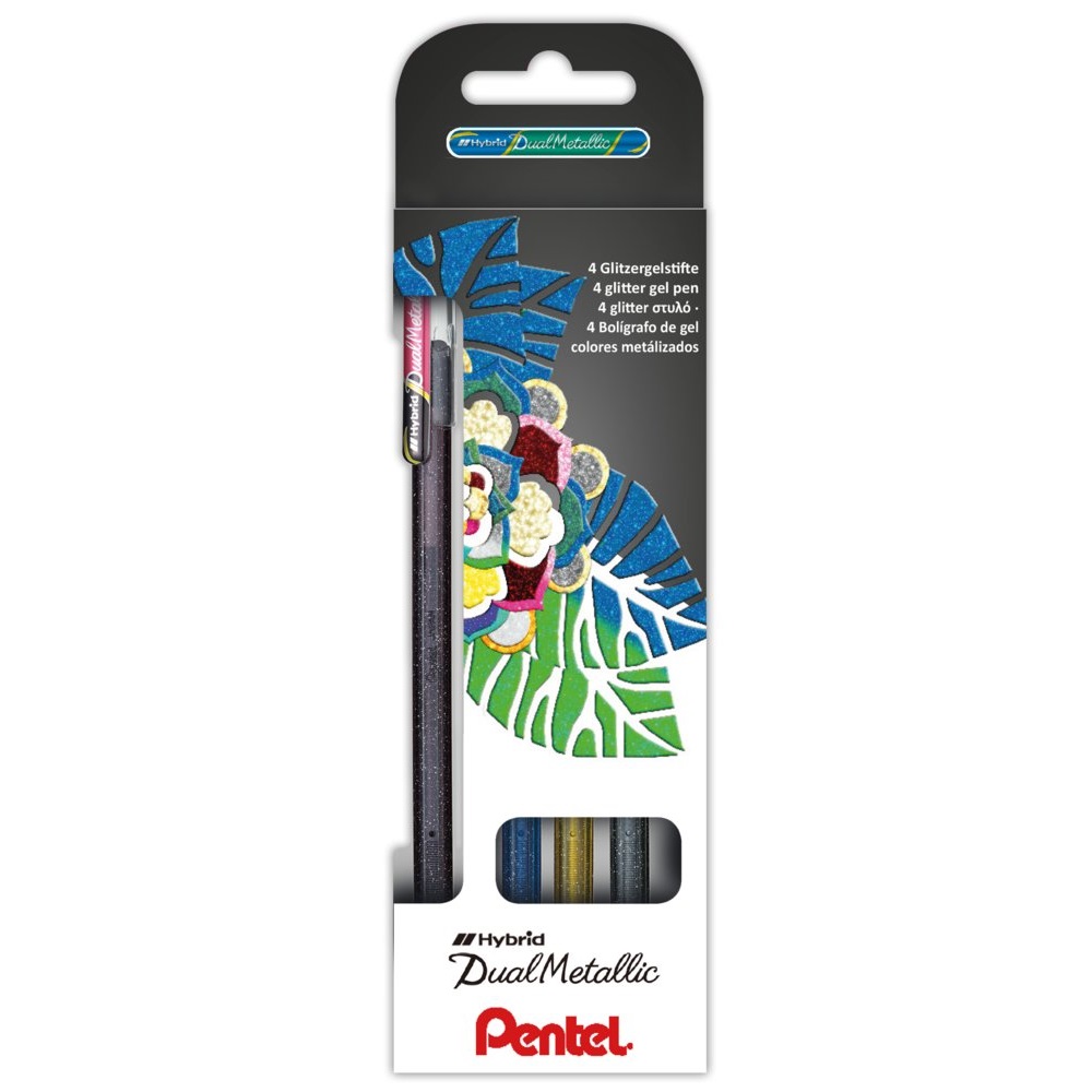 Roller gélový Pentel Dual Hybrid K110-4XZ mix farieb sada 4ks