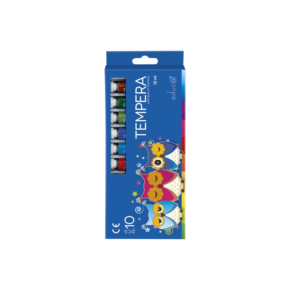 Temperové farby EDUCA 10 farieb 12ml