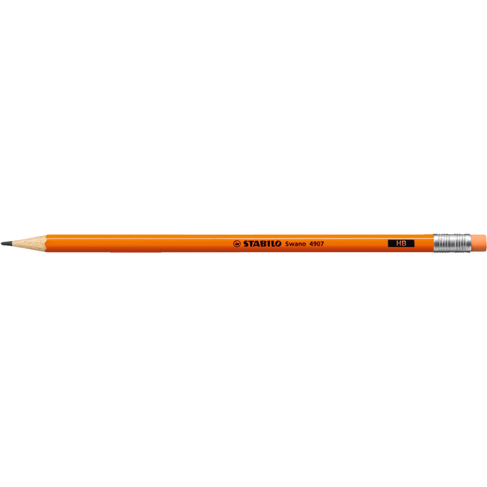 Ceruzka grafitová HB s gumou STABILO Swano 4907 neónová oranžová