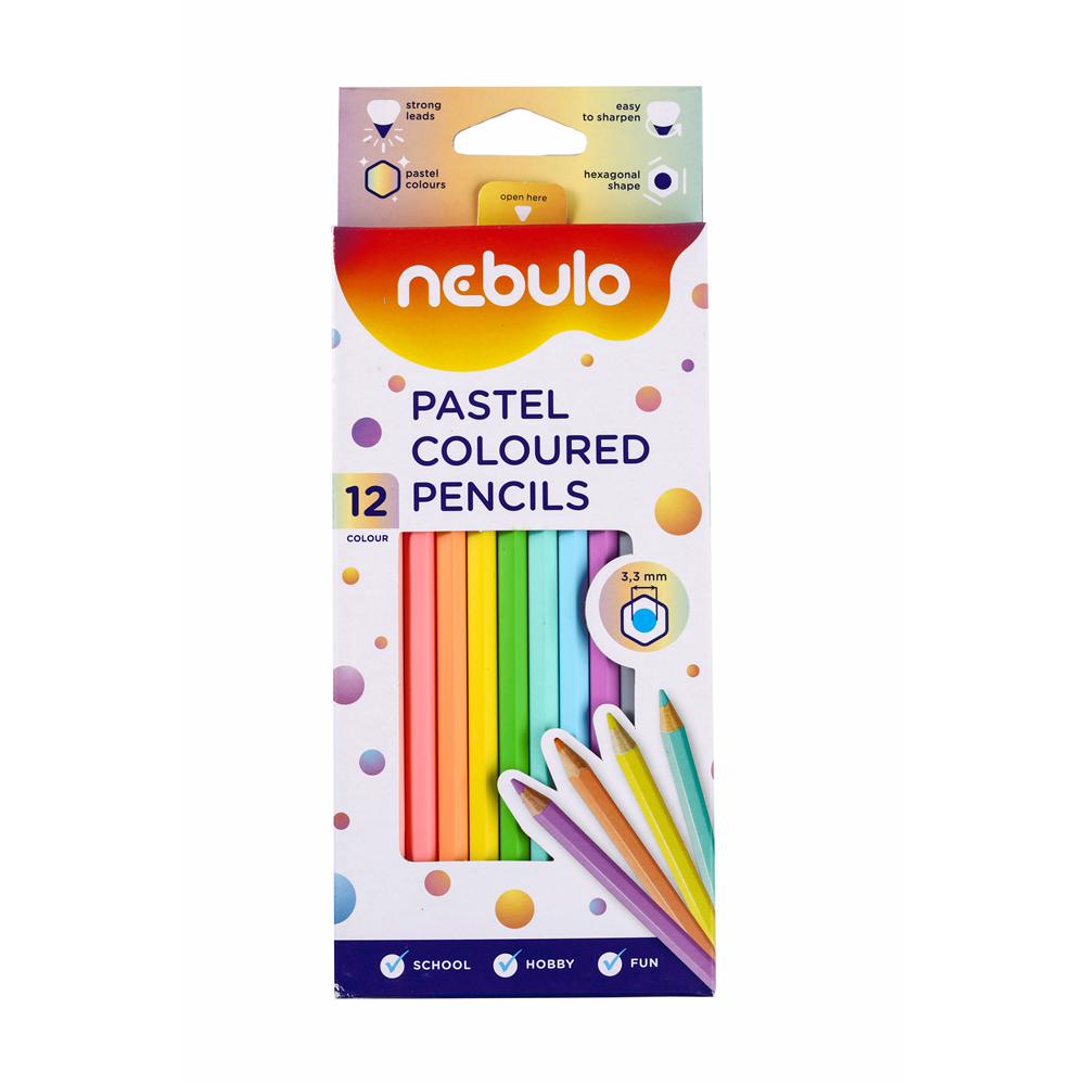 Sada farebných ceruziek Nebulo 12 pastelových farieb