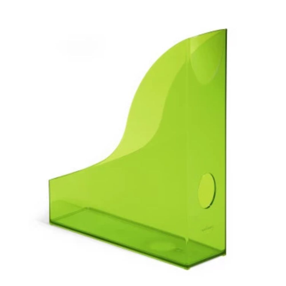 Stojan na časopisy 7,3cm plastový Durable Basic priehľadný svetlozelený