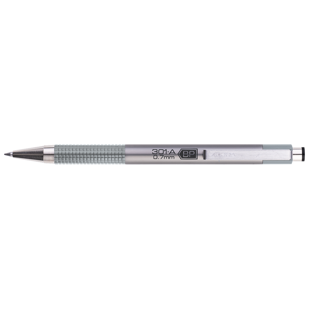 Guľôčkové pero 0,7mm strieborné ZEBRA F-301A náplň modrá