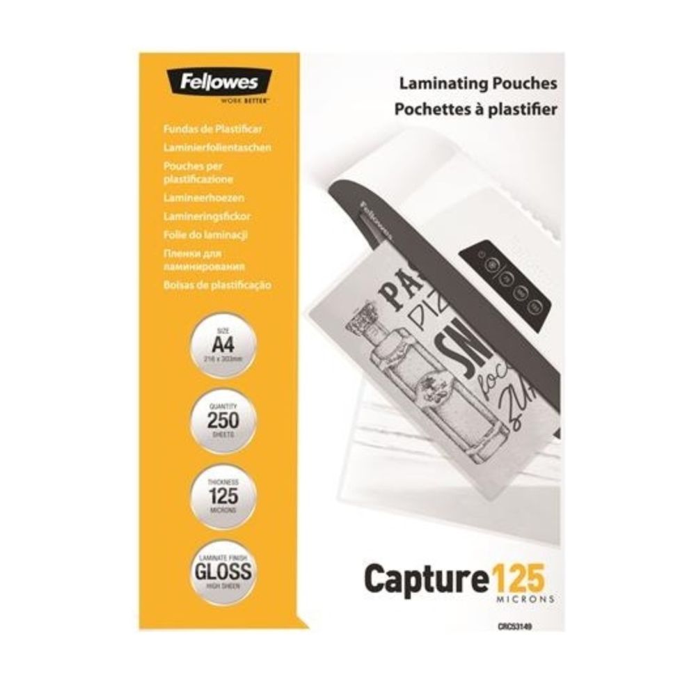 Laminovacia fólia A4 125mic 250ks lesklá, Fellowes