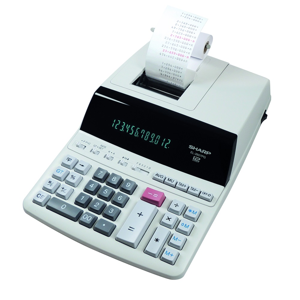 Kalkulačka s tlačou, SHARP EL2607PG-GY SE