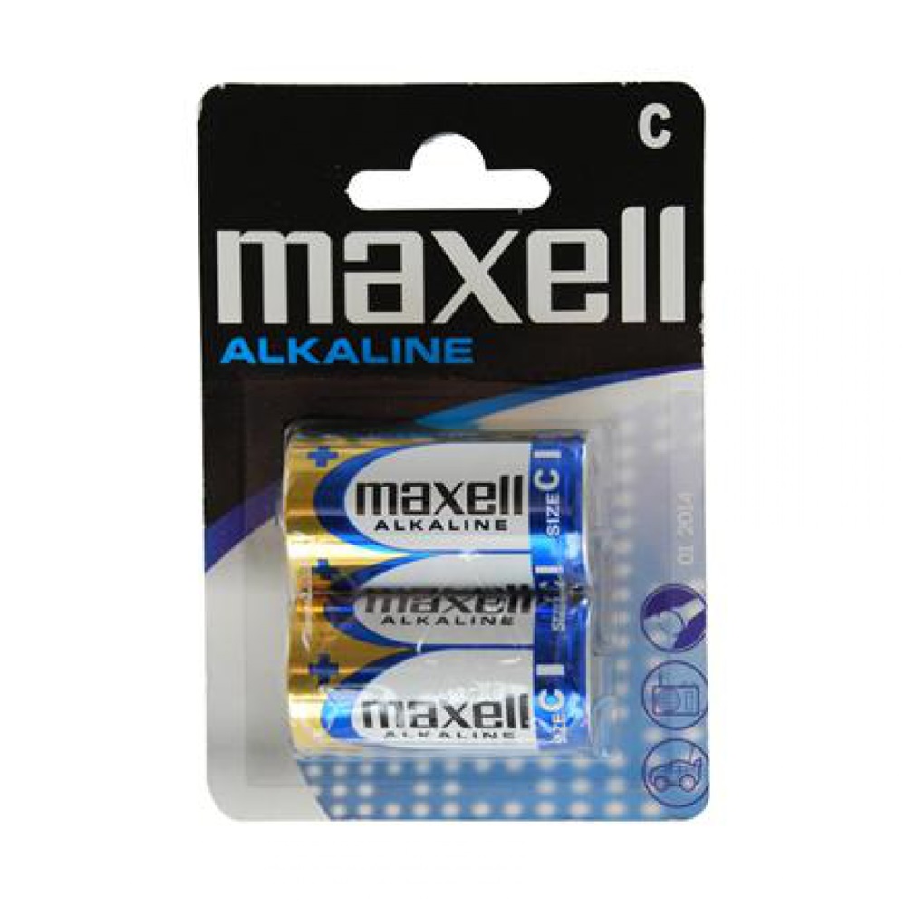 Batéria alkalická LR14 C malý monočlánok 2ks v balení, MAXELL