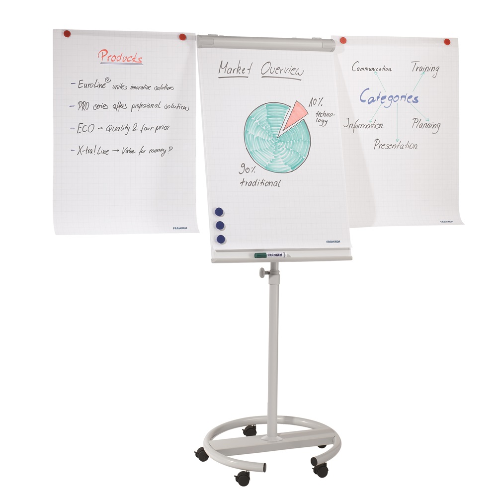 Flipchart magnetický mobilný s výsuvnými ramenami 68x105cm, FRANKEN ValueLine