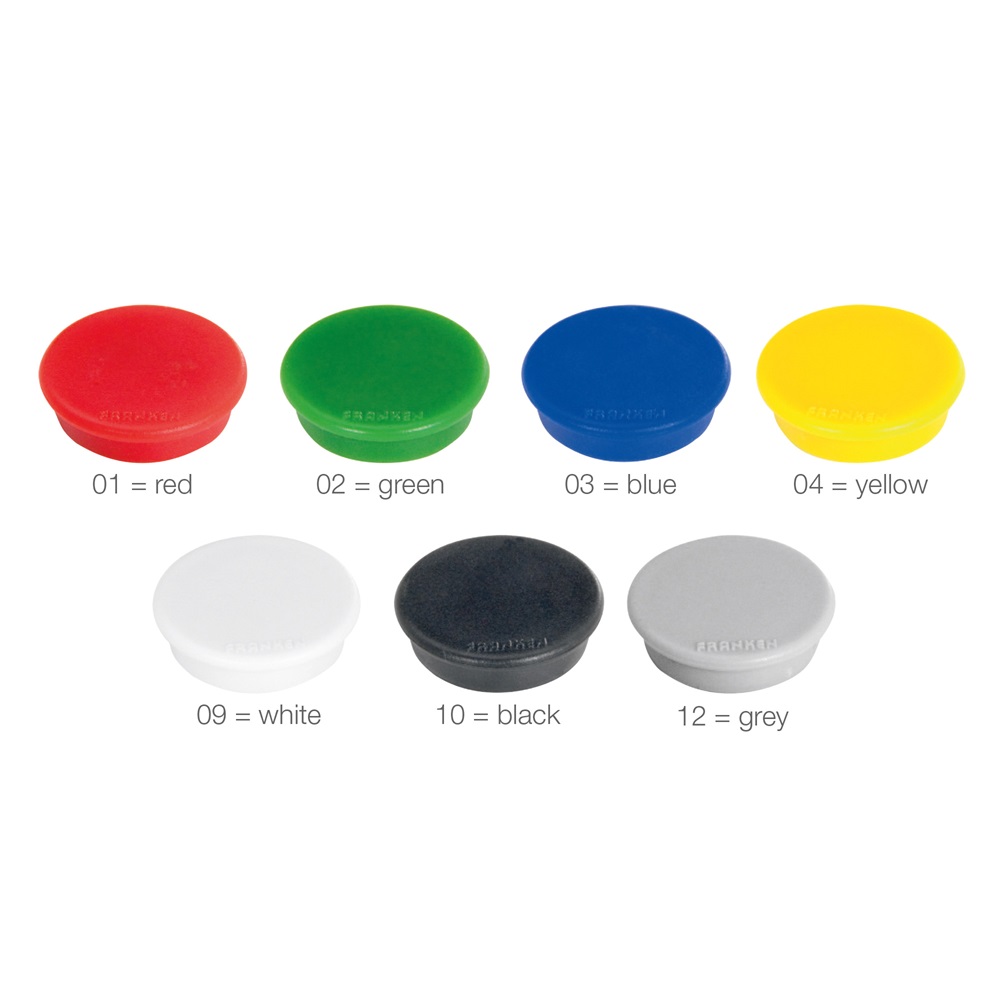 Magnetky okrúhle 32mm FRANKEN 10ks v balení mix farieb