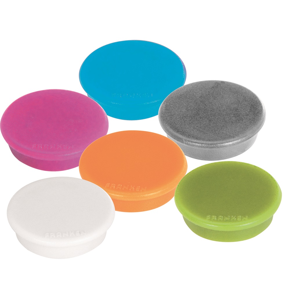 Magnetky okrúhle 32mm FRANKEN 10ks v balení mix svetlých farieb