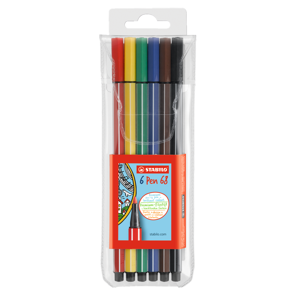 Popisovač 1mm mix farieb, STABILO Pen 68 sada 6ks