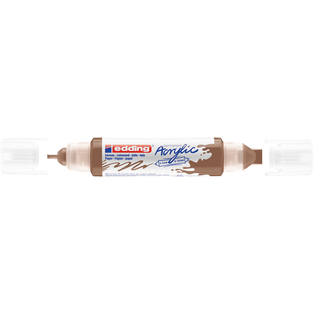 Akrylový popisovač obojstranný 2-3mm a 5-10mm EDDING 5400 hnedý