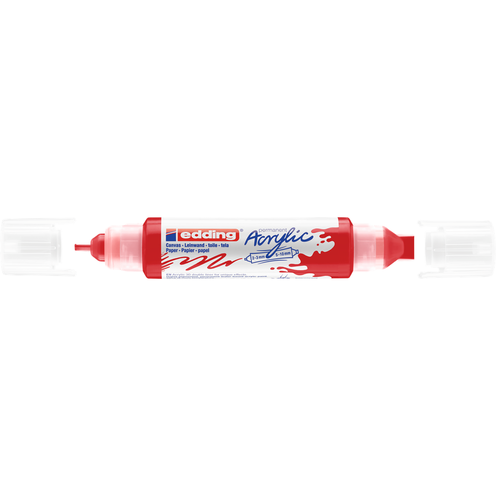 Akrylový popisovač obojstranný 2-3mm a 5-10mm EDDING 5400 červený