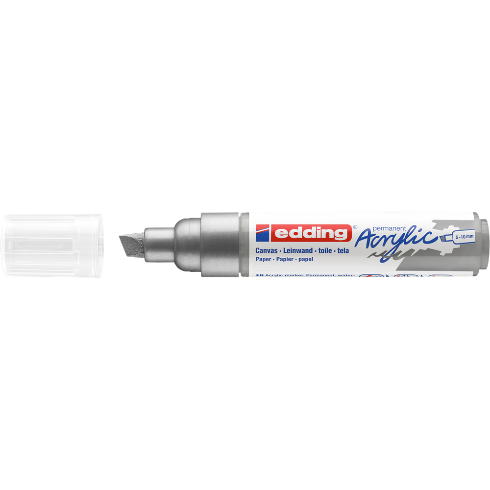 Akrylový popisovač 5-10mm EDDING 5000 strieborný