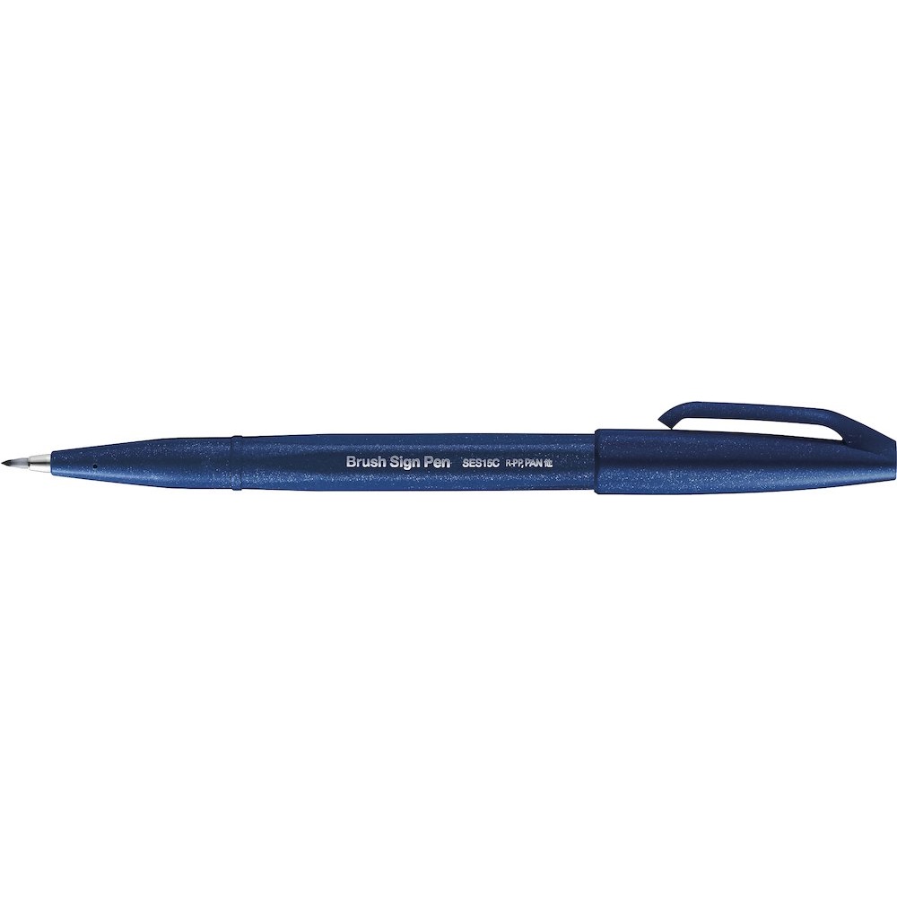 Kaligrafický popisovač s ohybným hrotom, Pentel SES15C-CAX námornícka modrá