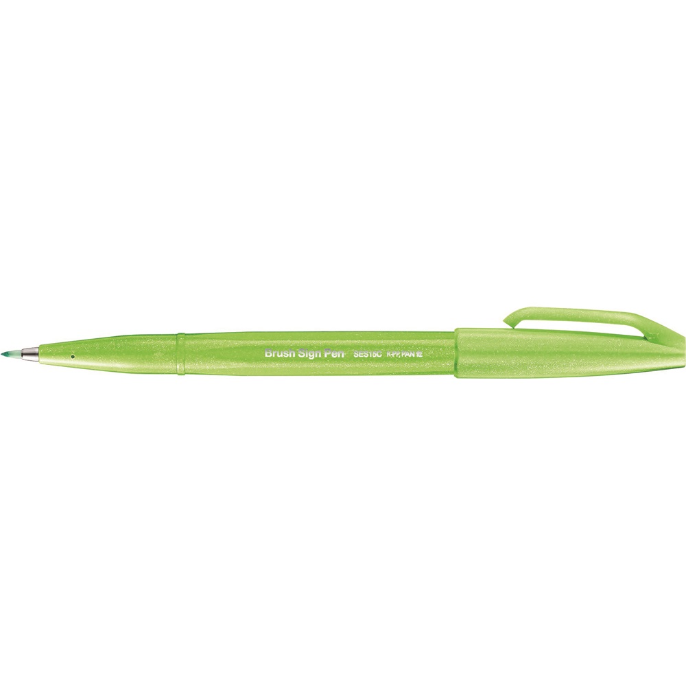 Kaligrafický popisovač s ohybným hrotom, Pentel SES15C-KX svetlozelený