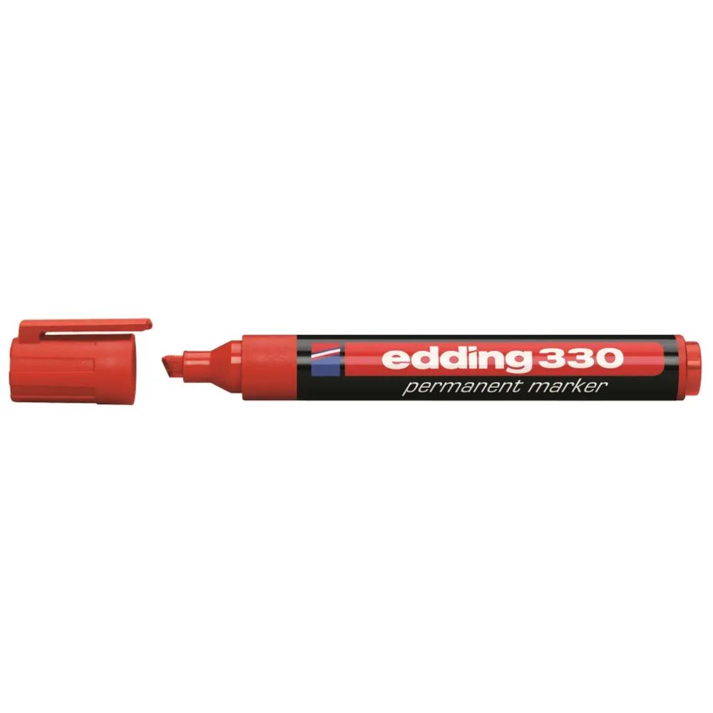 Permanentný popisovač so zrezaným hrotom, EDDING 330 červený
