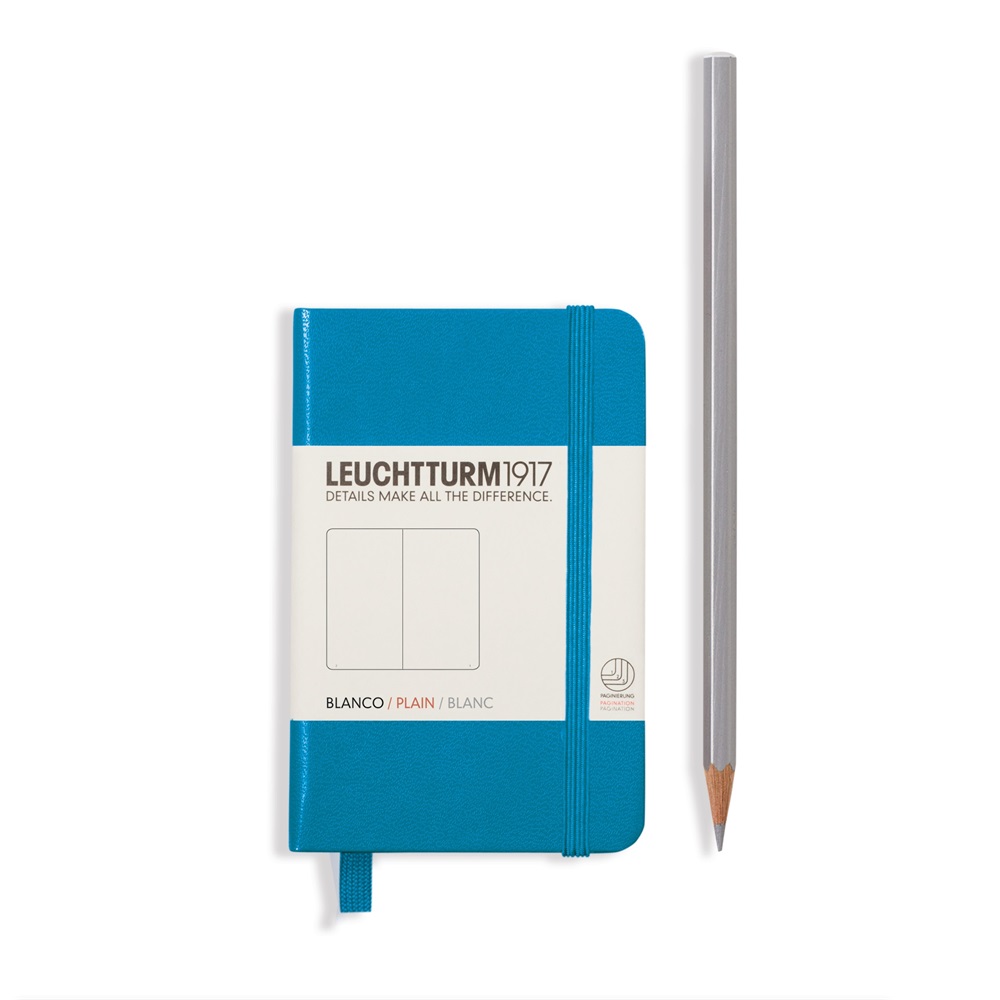 Zápisník A7 LEUCHTTURM Mini 168 strán farba azúrová, linajkový