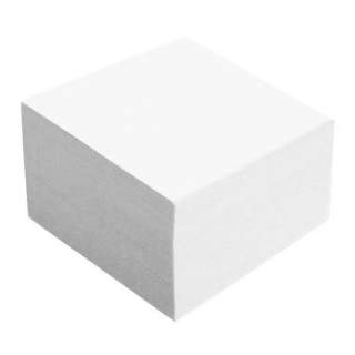 Blok kocka lepená biela, 10x10x10 cm, Bluering®