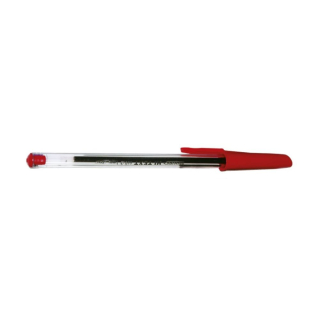 Jednorazové guľôčkové pero Fokus červené