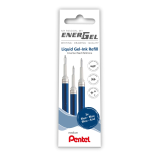 Náhradné náplne pre roller gélový 0,35mm Pentel EnerGel 3ks modré
