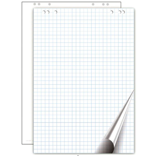 Flipchartový papier 68x98cm 20 listov čistý-štvorčekový, balenie 5 blokov