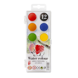 Vodové farby ICO 12 farieb priemer 22,5mm