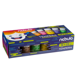 Temperové farby Nebulo 12 farieb 25ml