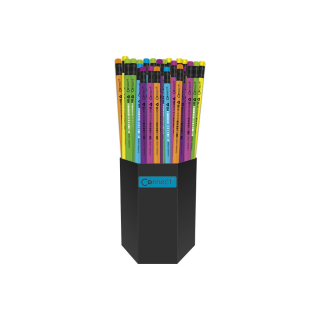 Ceruzka grafitová HB s gumou Connect balenie 72ks mix neónových farieb