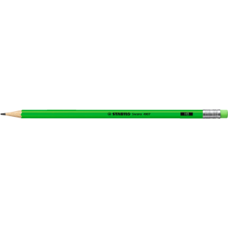 Ceruzka grafitová HB s gumou STABILO Swano 4907 neónová zelená