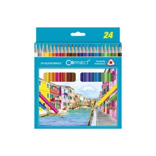 Sada farebných ceruziek Connect 24 farieb trojhranné