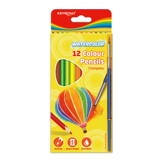 Akvarelové ceruzky so štetcom Keyroad AquaFun 12 farieb