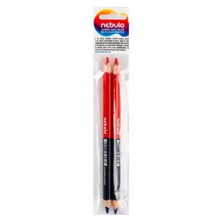 Ceruzka dvojfarebná Nebulo Jumbo červená-modrá 2ks v balení