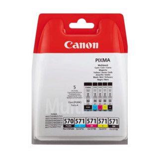Canon PGI570 + CLI571 (PGI-570PGBK + CLI-571BK/C/M/Y) CMYK Pack ORIGINAL
