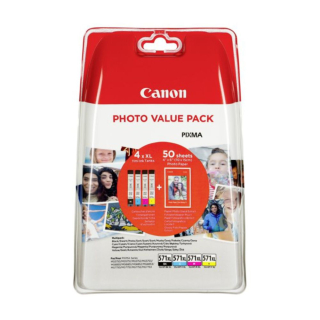 Canon CLI571XL (CLI-571BK/C/M/Y XL) CMYK Pack ORIGINAL + fotopapier