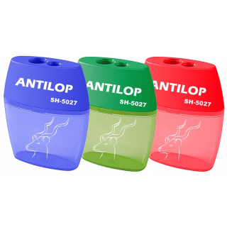 Strúhadlo 2-dierové Antilop SH-5027 plastové mix farieb