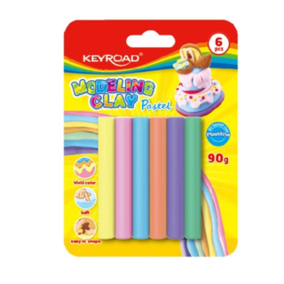 Plastelína 90g Keyroad mix 6 farieb pastelových