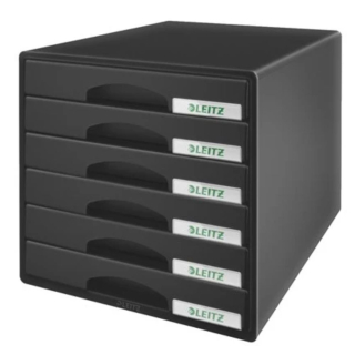 Zásuvkový box LEITZ Plus so 6 zásuvkami čierny