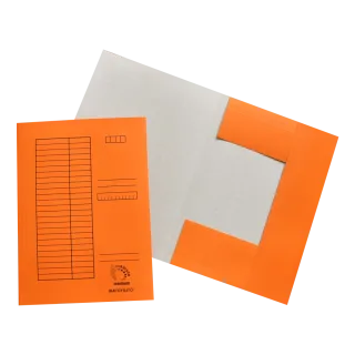 Kartónový obal s chlopňami a tabuľkou A4 230g Bluering® oranžový