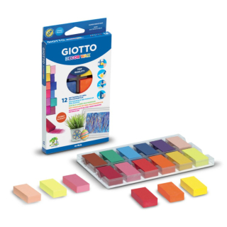 Voskové pastelky v malých blokoch GIOTTO Decor Wax 12ks v balení mix farieb