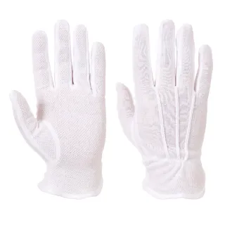 Pracovné rukavice bavlnené s mikrobodkami Portwest veľkosť č. 8 (M) biele