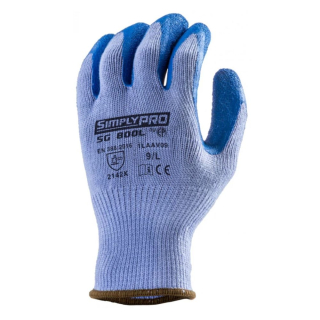 Pracovné rukavice hrubé polyesterové s PU dlaňou veľkosť č. 8 (M) modré