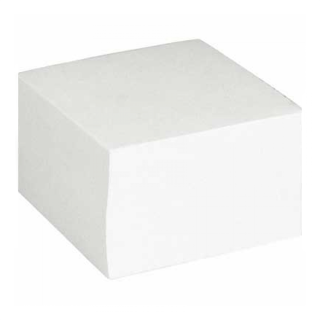 Blok kocka lepená biela, 9x9x5 cm, Bluering®