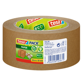 Papierová ekologická lepiaca páska 50mm x 50m, Tesa Paper EcoLogo®