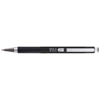 Guľôčkové pero 0,7mm ZEBRA F-301A, metalické čierne telo, náplň modrá