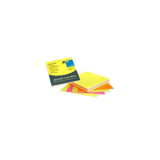 Blok kocka lepená, 75x75 mm, mix farieb: ružová, žltá, zelená, oranžová, GLN