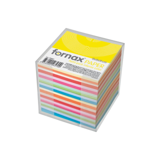 Blok kocka lepená farebná s dávkovačom, 9x9x9 cm, Fornax Intense