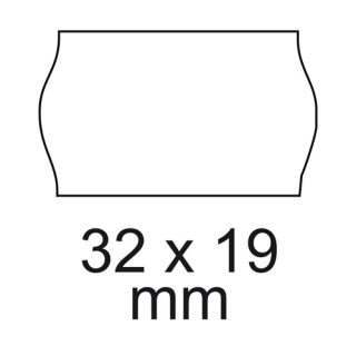 Cenové etikety 32x19mm (800ks/rolka), 10 roliek v balení, biele