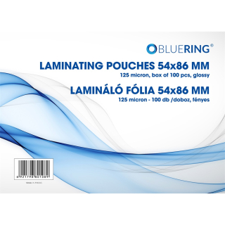 Laminovacia fólia 54x86mm, 125 mikrónov, 100ks, Bluering®